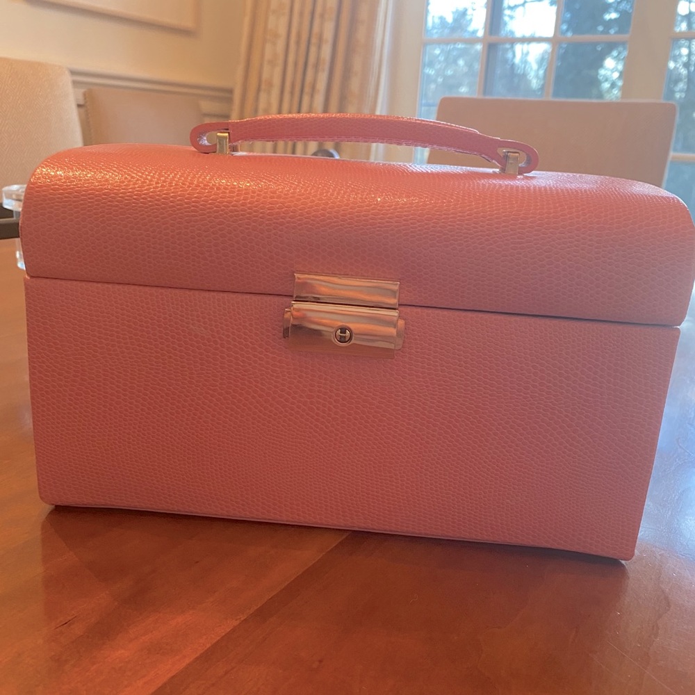Pink Leather Jewelry Box